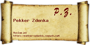Pekker Zdenka névjegykártya